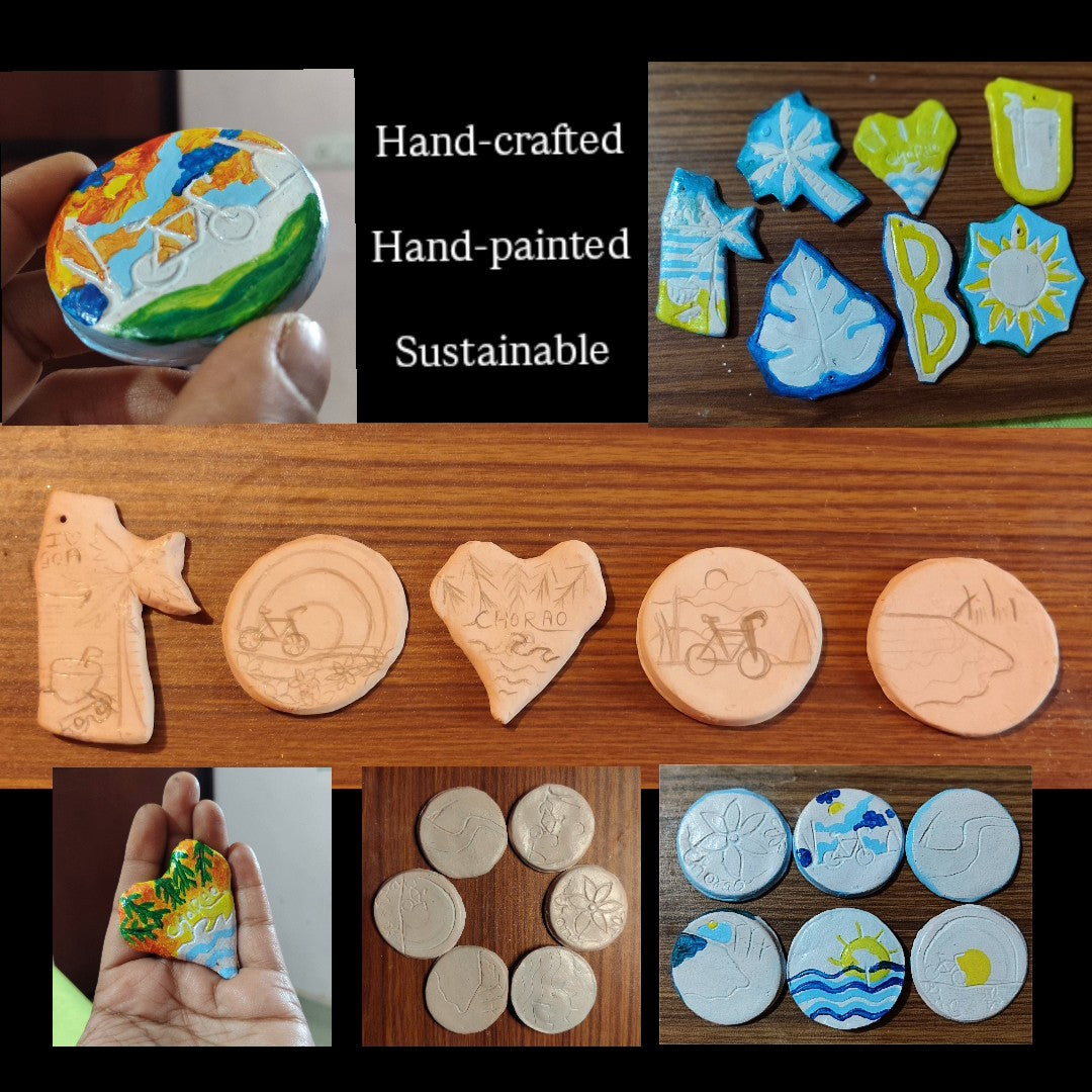 Handcrafted miniature eco-friendly clay magnet, affordable and perfect for gifting, made using sustainable materials
